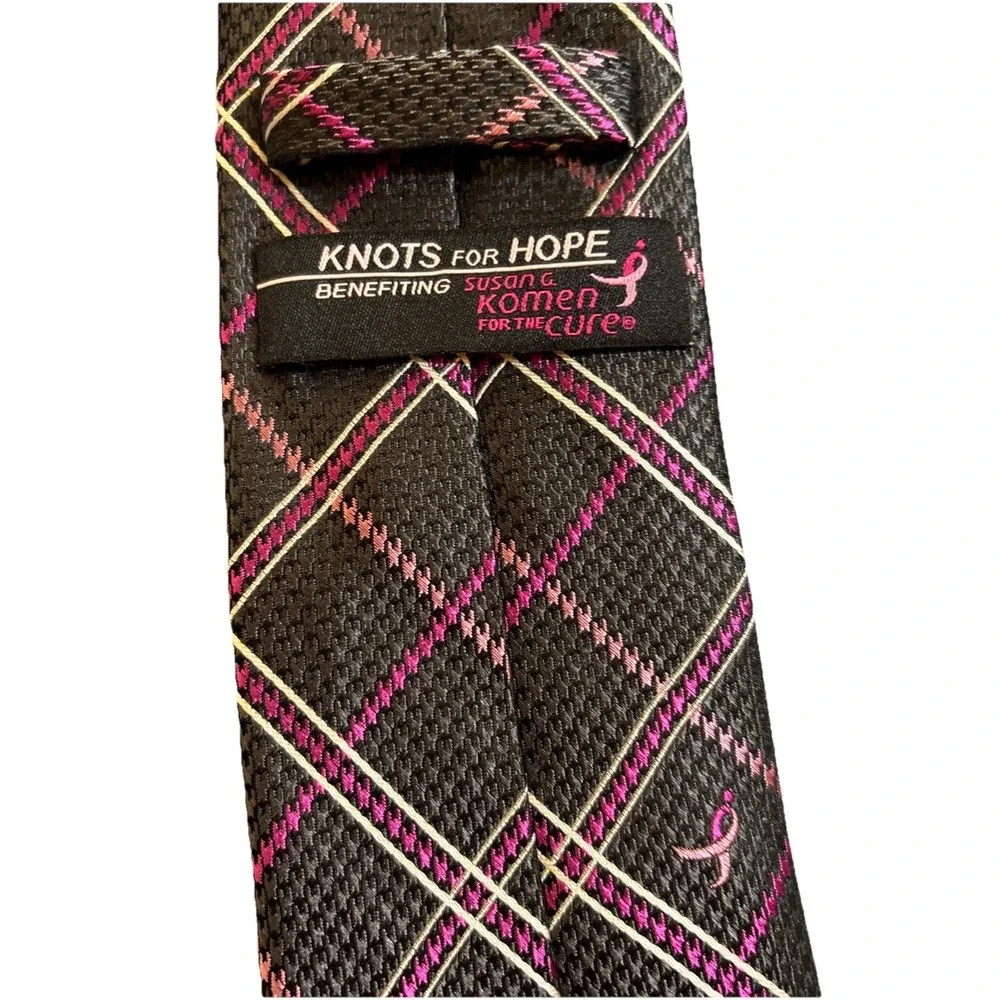 Knots For Hope Susan G Komen Breast Cancer Awareness Silk Tie